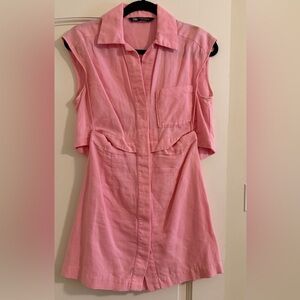 Zara Pink Button-Up Dress